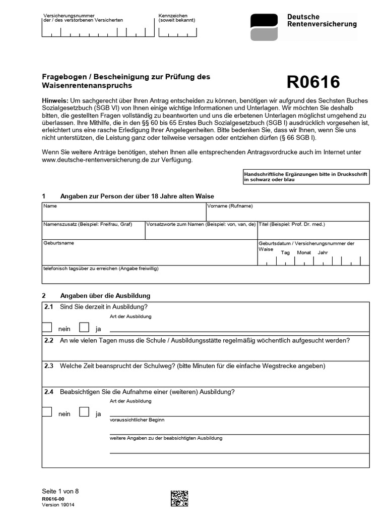 Fragebogen / Bescheinigung Zur Prüfung Des