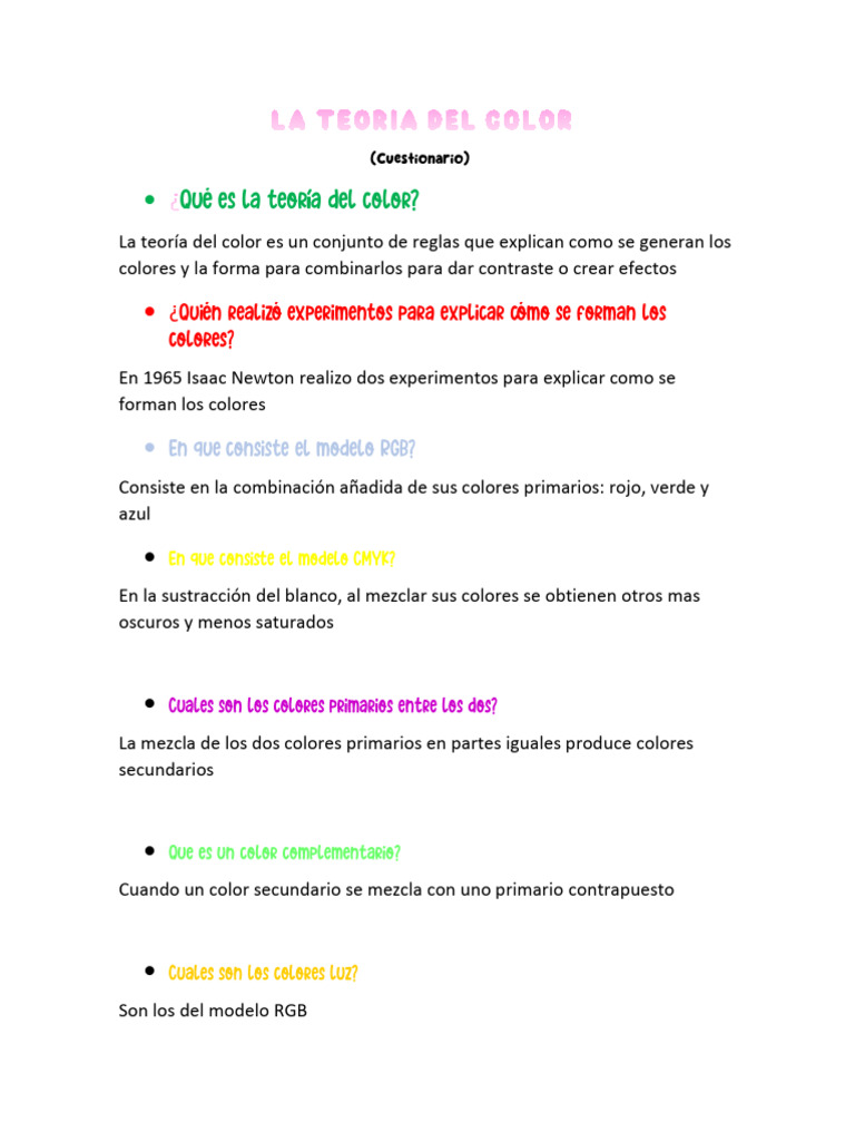 La Teoria Del Color | PDF