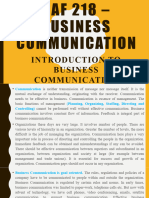 Intro Functions of Communication and Technology of Business Communication - Lesson 1-2