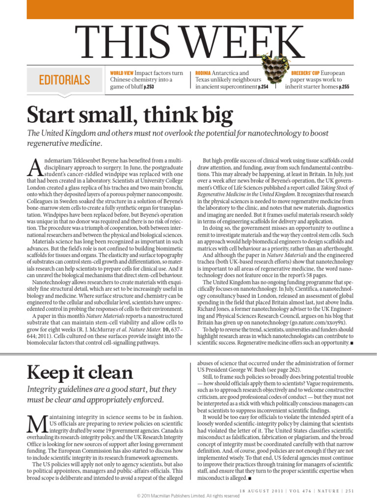 Nature Magazine - August 18th 2011 | PDF