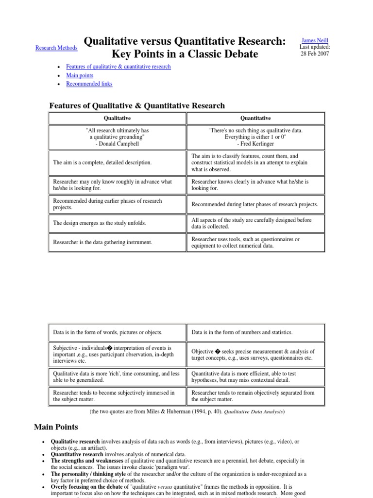 Qualitative vs Quantitative Research Overview | PDF | Qualitative ...