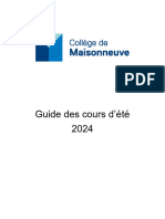 Guide Des Cours D'été 2024