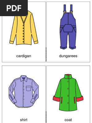 Printable Clothes Flashcards for ESL Students