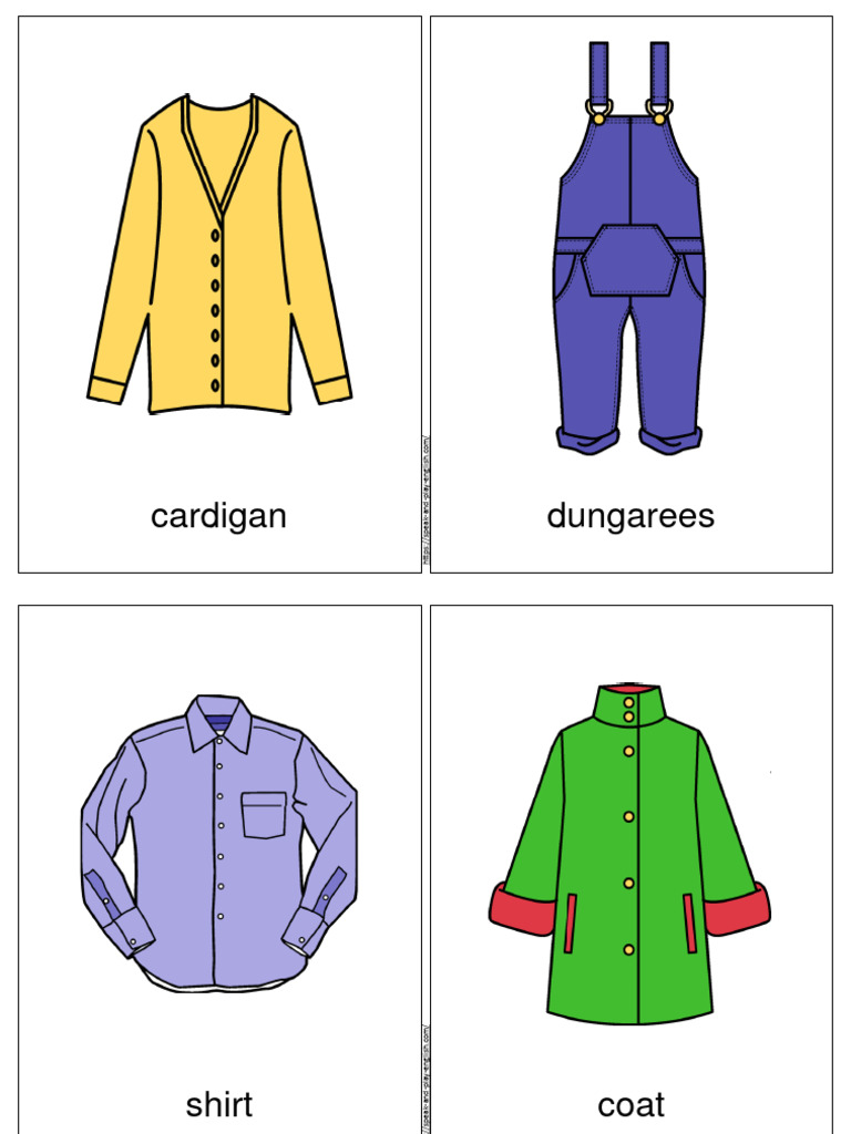 Free Printable Clothes Flashcards | PDF