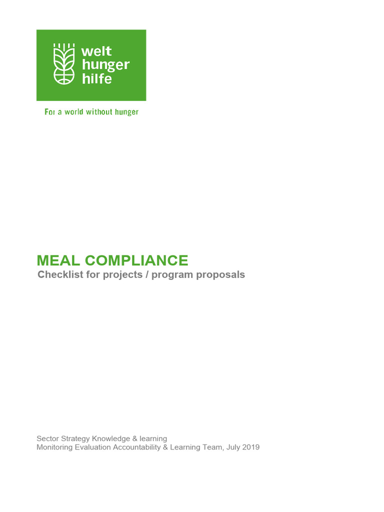 MEAL Compliance Checklist | PDF | Evaluation | Risk