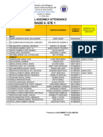 Masterlist Grade 8 Ste 1 General Assembly Attendance