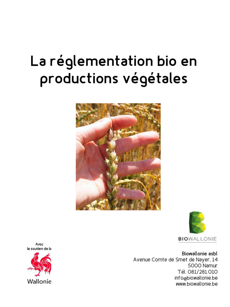 Réglementation de l'agriculture bio en Wallonie | PDF | Agriculture ...