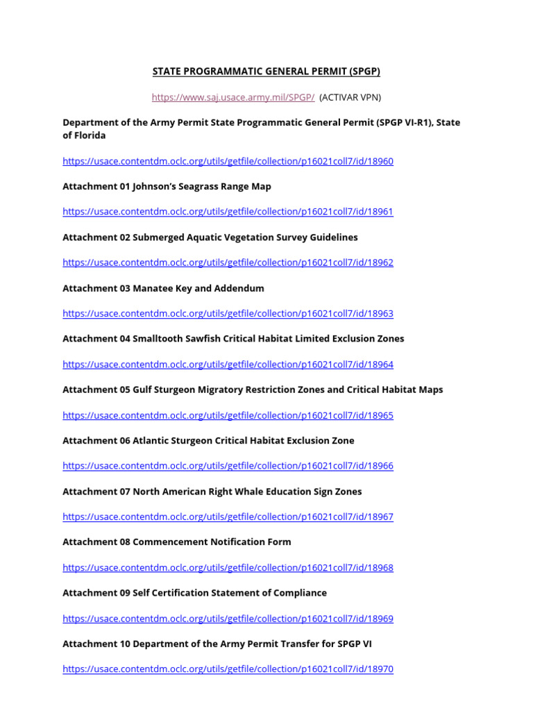 Florida State Programmatic General Permit | PDF | Habitat