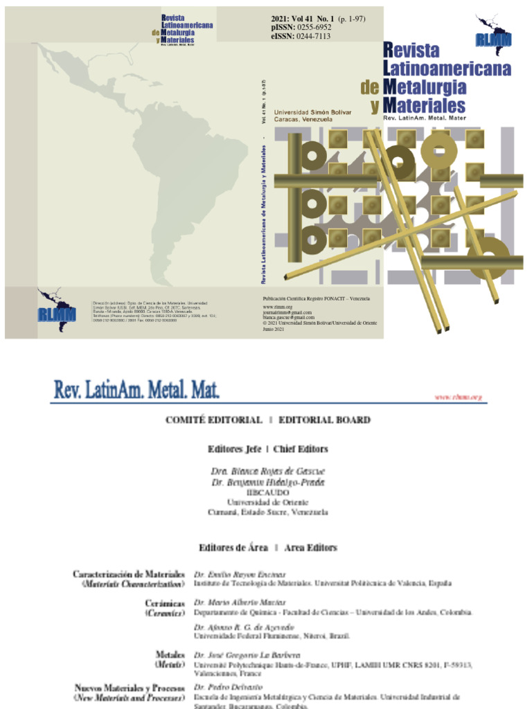 Revista Latinoamericana de Metalurgia 41(1) | PDF | Venezuela ...