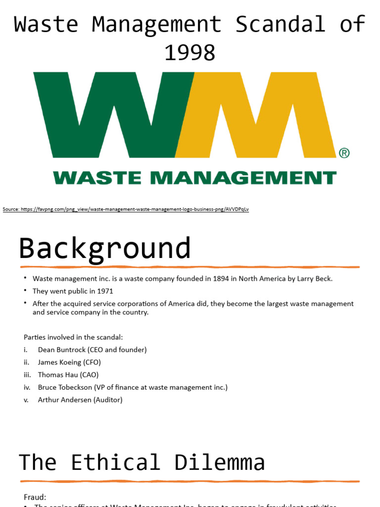 Waste Management Scandal PDF Accounting Financial Audit