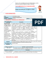 COM 4to - SESIÒN - ESCRIBE UN TEXTO INICIO DE CLASE