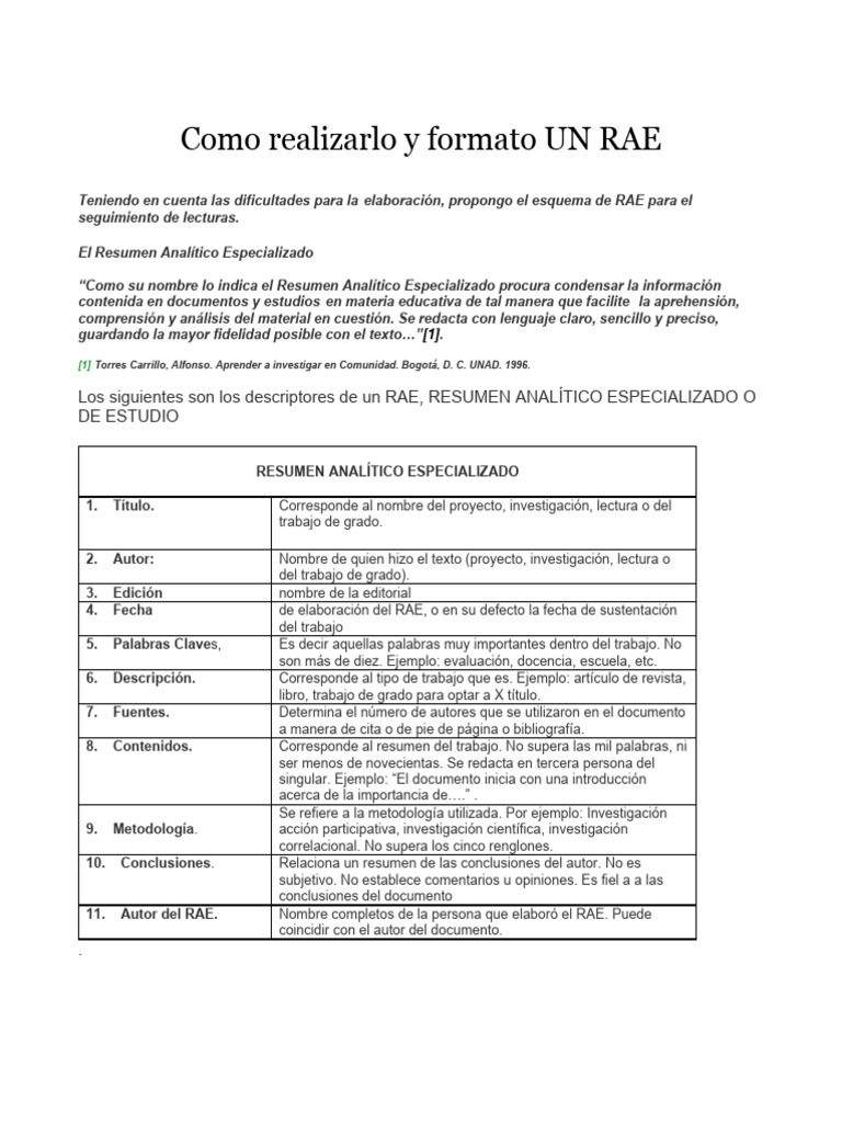 Guía para elaborar un RAE eficaz | PDF | Comunicación humana
