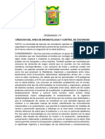 Ordenanza174 Creacion Del Area de Bromatologia y Control de Zooonosis