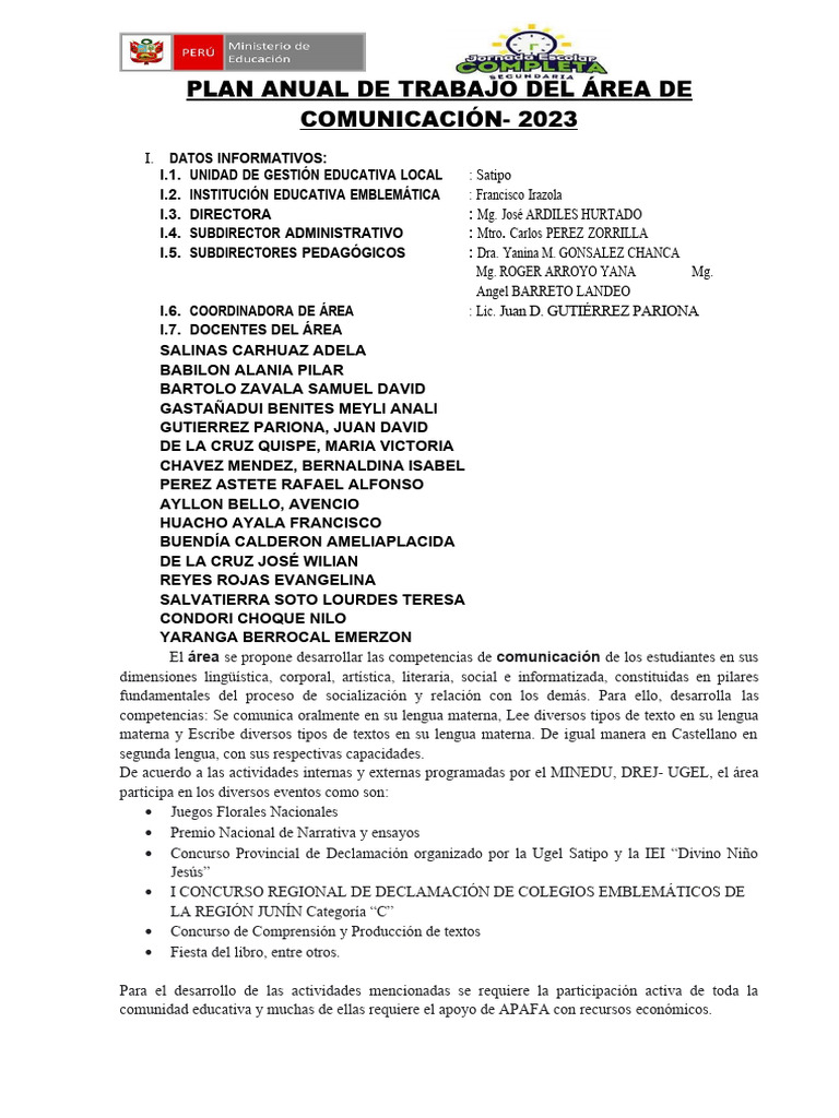 Plan Anual de Comunicación 2023 | PDF | Comunicación humana