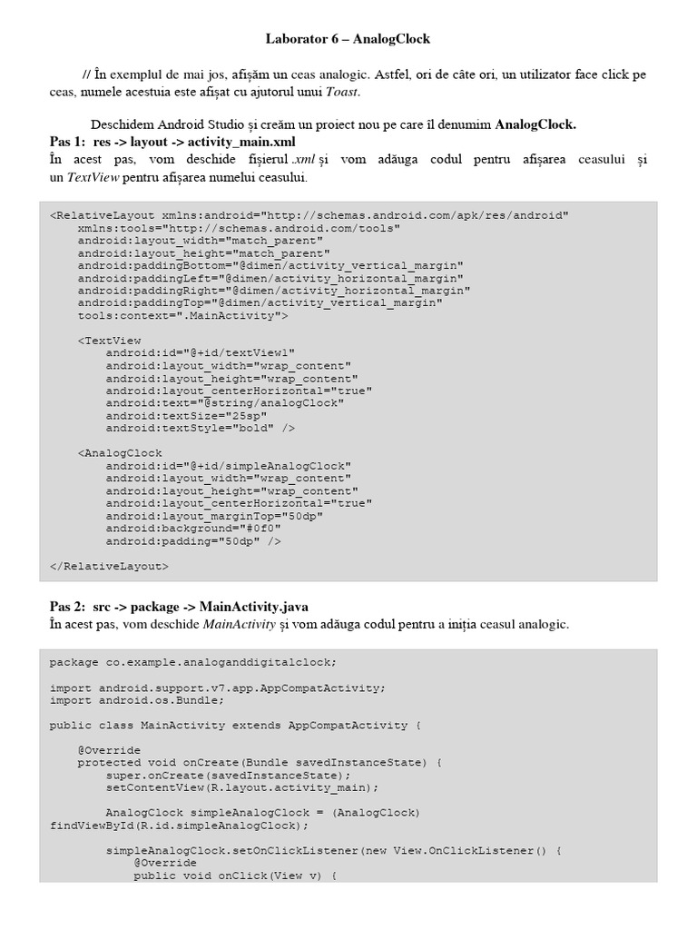 Laborator 6 - Analog Clock | PDF