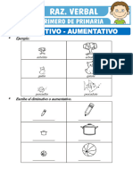 Diminutivo y Aumentativo para Primero de Primaria