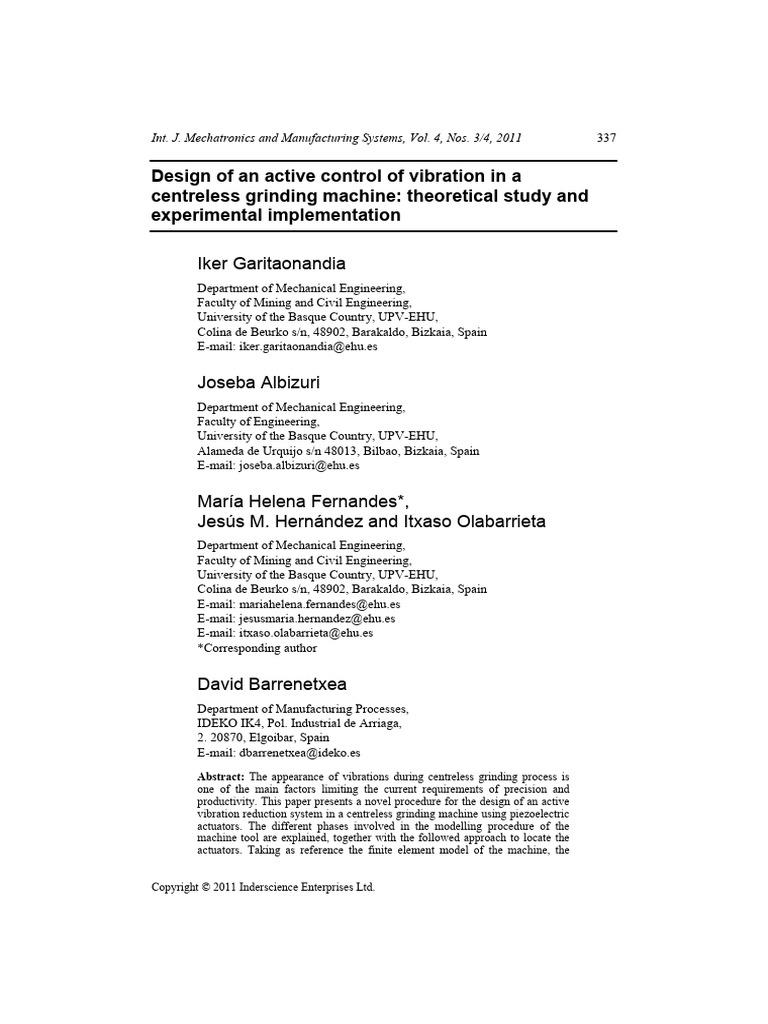 Design of An Active Control of Vibration | PDF | Control Theory | Mechanics