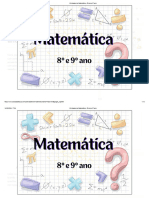 Atividades de Matemática - 8º Ano e 9º Ano