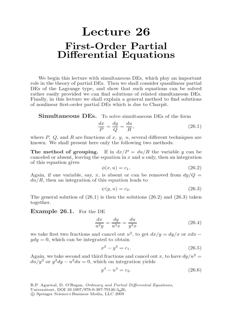 First-Order Partial Differential Equations | PDF | Differential ...