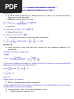 Transformer Problem Solutions and Calculations | PDF | Transformer | Watt