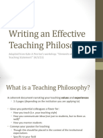 Writing An Effective Teaching Philosopy