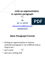 How To Write An Argumentative