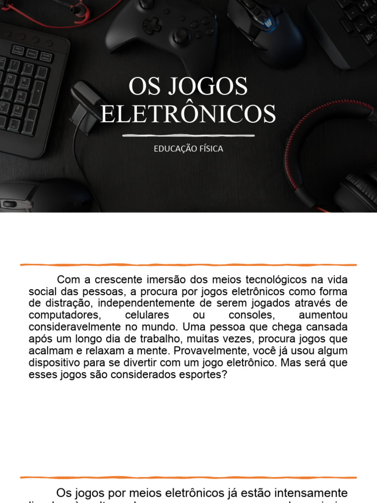 Jogos Eletrônicos: Benefícios e Riscos | PDF | Videogames | Tempo