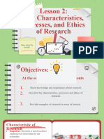 Lesson 2 The Characteristics, Processes, and Ethics of Research