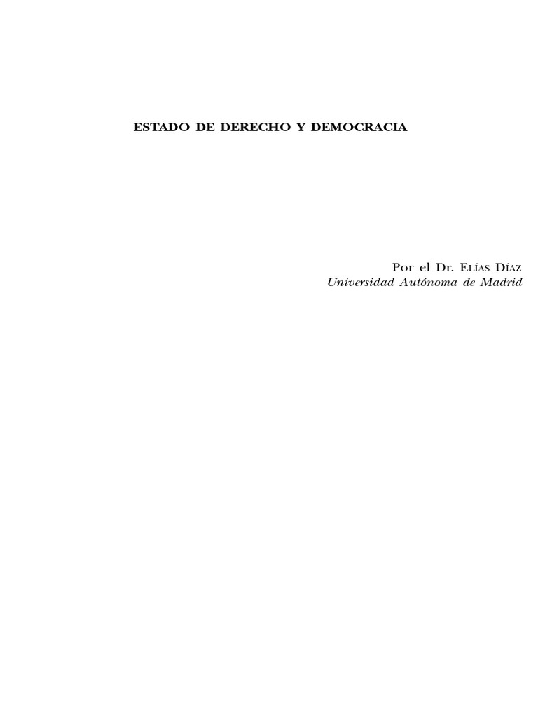 Estado de Derecho y Democracia: Resumen | PDF | Imperio de la ley ...