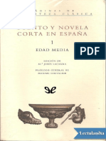 Cuento y Novela Corta en Espana La Edad Media - AA VV