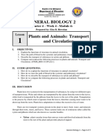 General Biology - Q4 - W4 - M4 - LDS - Plants-and-Animals-Transport-and-Circulation - RTP