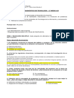 Pauta Prueba de Diagnostico 2°medio - Tecnologia