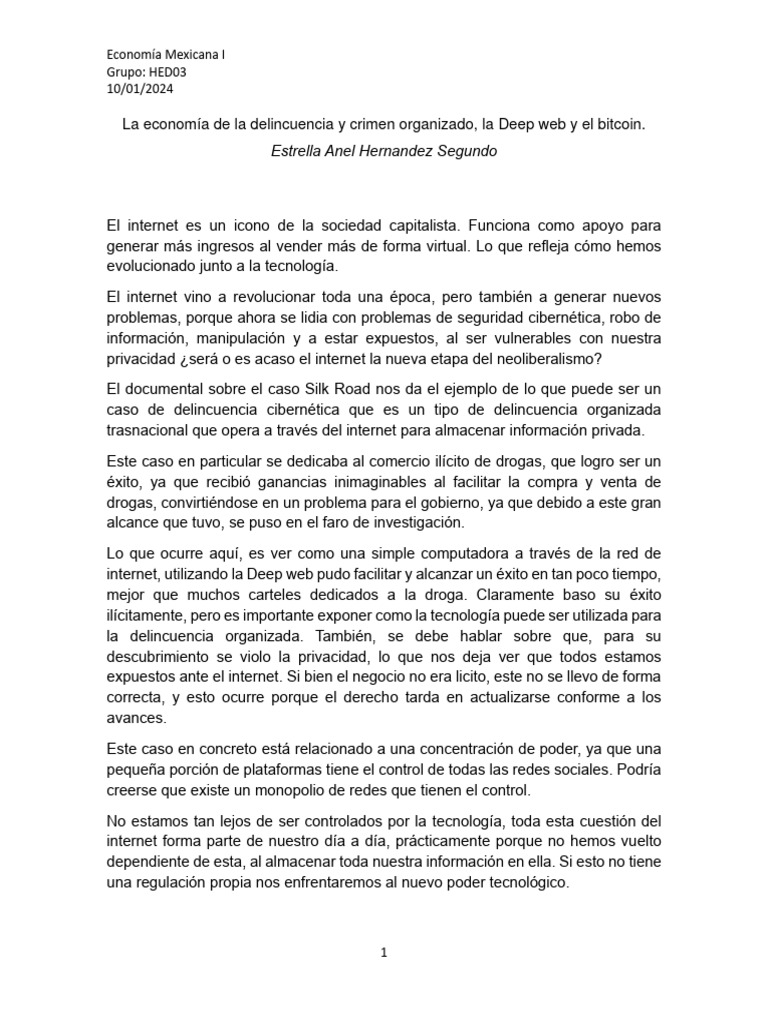 La econom a de la delincuencia y crimen organizado la deep web y el