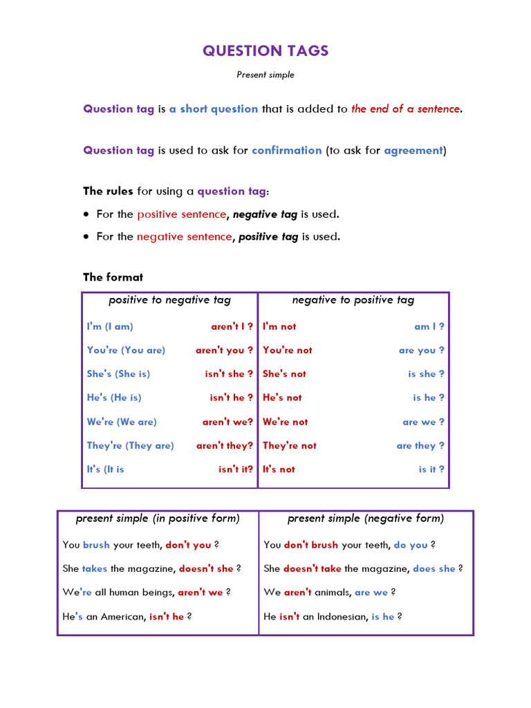 Question Tags | PDF