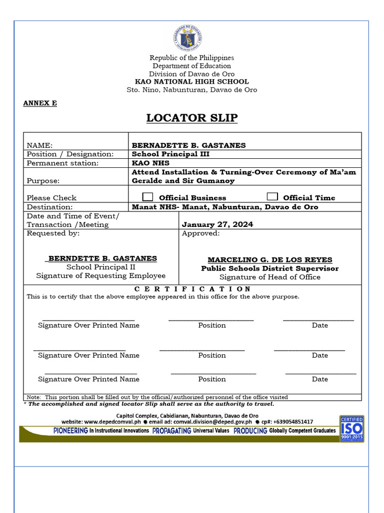 Locator Slip | PDF