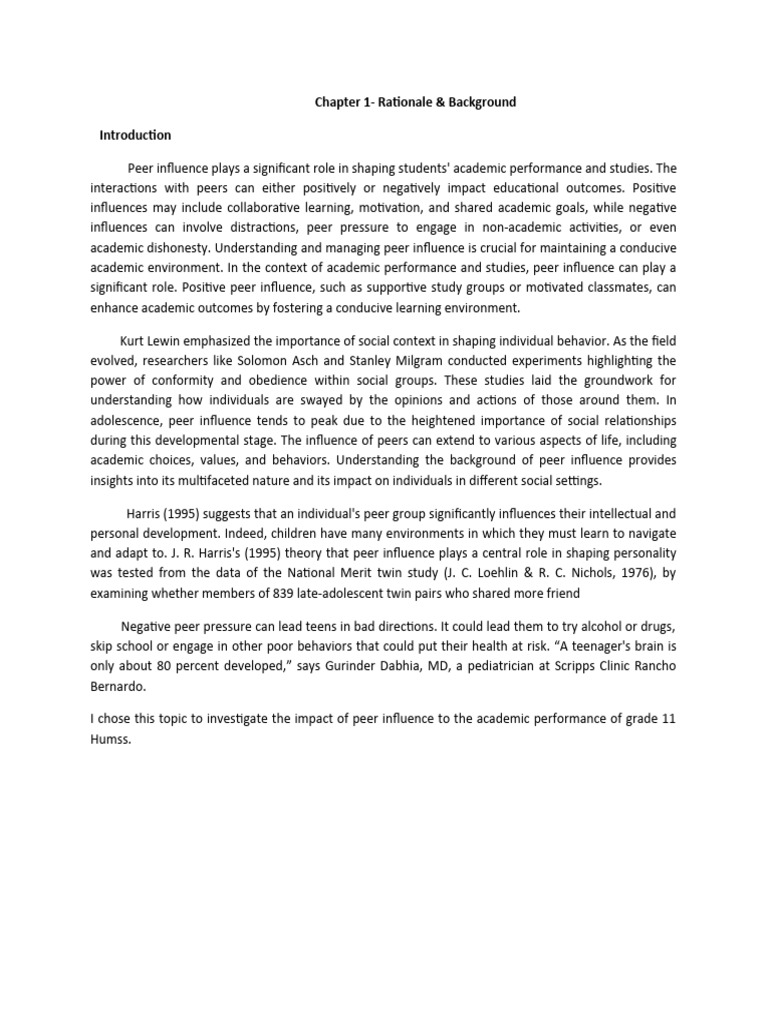 Peer Influence Group 7 | PDF | Adolescence | Behavior