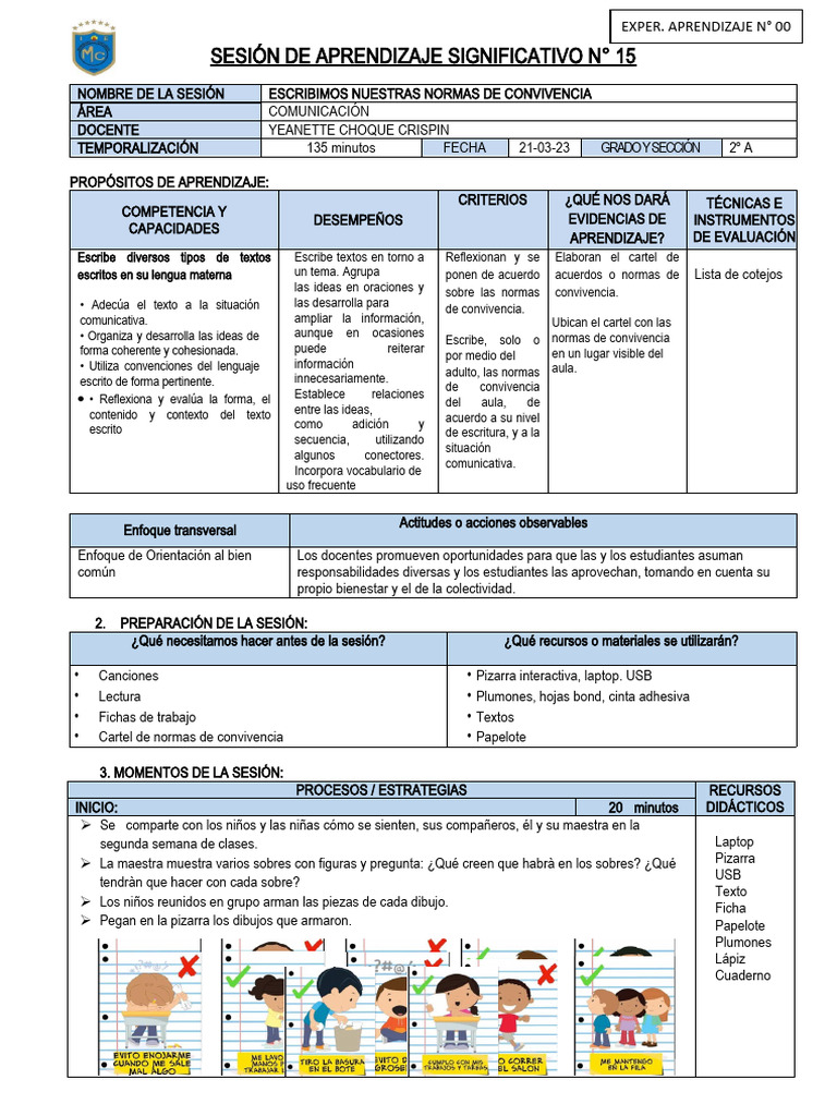 Normas de Convivencia en el Aula | PDF | Evaluación | Aprendizaje