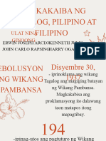 Pagkakaiba NG Tagalog Pilipino at Filipino