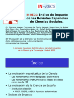 Indice de Impacto de Las Revistas Españolas de Ciencias Sociales