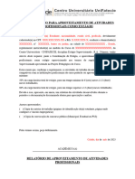 Requerimento para Aproveitamento de Atividades Profissionais Como Estágio