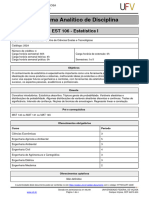 Programa Analitico-Estatística I