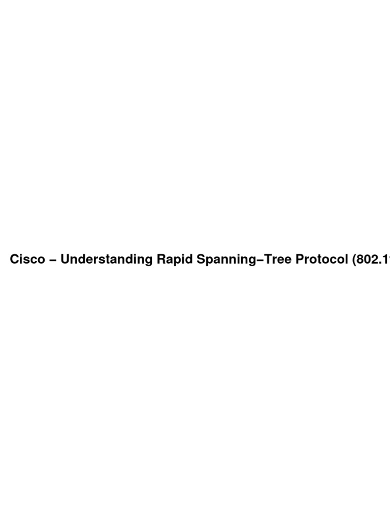 Cisco Understanding Rapid Spanning Tree Protocol (802.1w) | Download ...