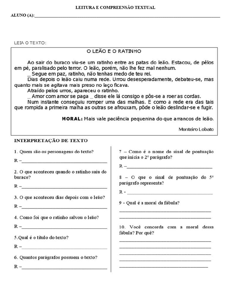 Leitura e Compreensão Textual | PDF