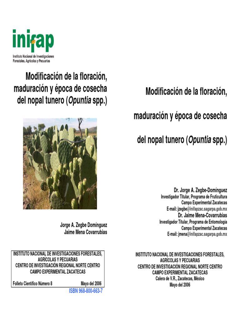 Modificación de la floración del nopal | PDF | Cosecha | Aluminio