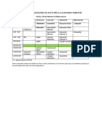 Horario de Evaluaciones Segundo Trimestre