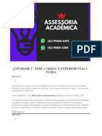 6495 Assessoria Atividade 3 - Física Geral e Experimental I - 51 2024