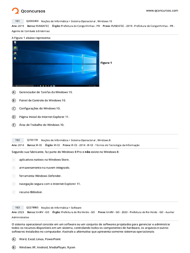 Questões de Informática para Concursos | PDF | Windows 10 | Microsoft ...