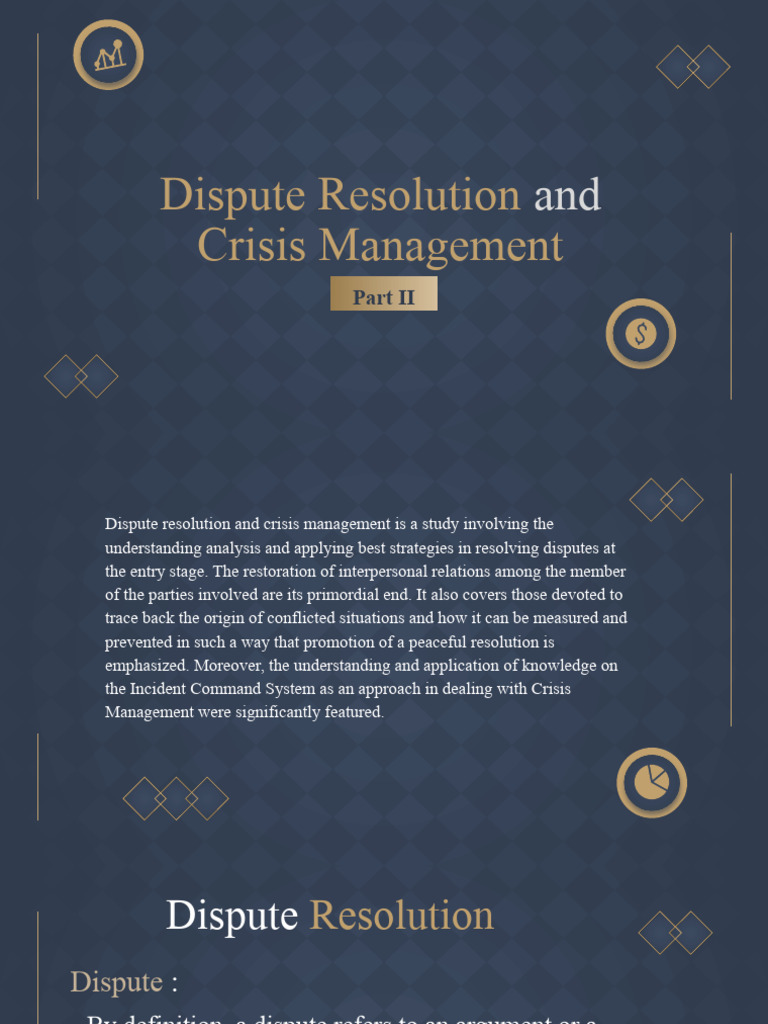 Dispute Resolution & Crisis Management | PDF | Alternative Dispute ...