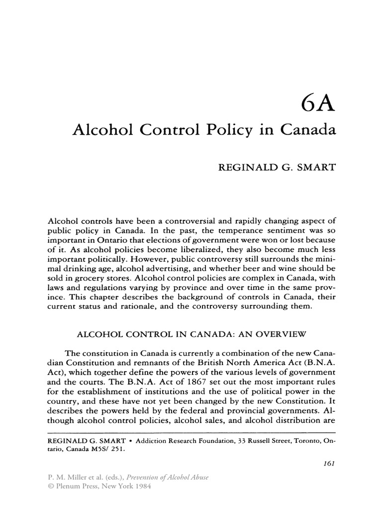 Alcohol Control Policies in Canada | PDF | Alcoholic Beverages | Canada