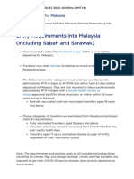 Malaysia Latest SOP for Foreign Travellers (Updated 01.08.2022)